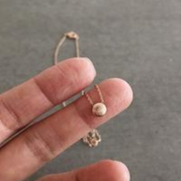 Dot Necklace - Silver chain/Rose Gold Dot Pendant - Picture 3 of 3